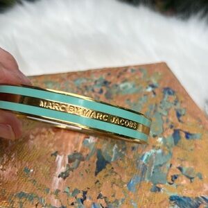 Marc by Marc Jacobs Bangle Bracelet Gold + Jade, Size M/L, New, Mother’s Day